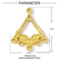 Detailed view of fan-shaped stainless steel pendant with size 28x24mm and weight 3.3g - Triangle Chandelier Pendant (YF611)