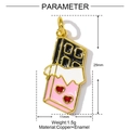 Detailed view of chocolate-shaped enamel pendant with dimensions 25mm by 11mm - Chocolate (YF735)