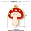 Makroansicht des Pilzanhängers mit Maßen 15mm x 12mm und Emaille-Verarbeitung - Rot-weißer Pilz (YF777)