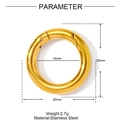Diagrama de cierre de resorte de acero inoxidable dorado de 20mm para joyería DIY - Estilo Redondo Dorado (YF862-2-20)