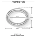 Vue détaillée des paramètres du fermoir ovale en acier inoxydable avec 15mm - Style Ovale Argenté (YF863-1)
