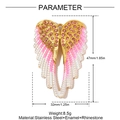 Detailed parameter chart for pink heart wing pendant with dimensions 47mm by 32mm - Pink Gradient Wings (YH1557-1)
