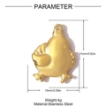 Technical dimensions of a gold-tone stainless steel chick pendant, 21mm by 15mm size - Chick Shape (YH1605) / Gold