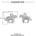 Polished stainless steel unicorn pendant set with 'Dream' engraving on white background - "Dream" Horse Style (YH1606-1) / Silver