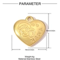 Detail view of heart-shaped stainless steel pendant with Nana engraving and mushroom motif - NANA Mushroom Heart Style (YH1601-2)