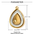 Spécifications de taille pour pendentif goutte en acier inoxydable de 30 mm - Style Gouttelette Or Argent Brossé (YH1509-1)