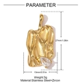 Detailed specs of gold lava style pendant with white zircon and stainless steel material - Gold Lava Zirconia Inlaid Style (YH1588)