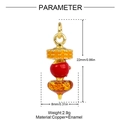 Detailed size specifications of 3D copper enamel fruit pendant with 22mm height and weight - Food String Style (YH1578)