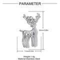 Tabla de tallas de colgante de alce en acero con dimensiones de 22mm por 11mm - Forma de Alce (YH1609-1)