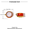 Detailed size specifications for the red enamel coffee cup stainless steel pendant charm - Enamel Coffee Cup Style (YH1662)