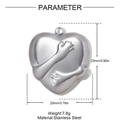 Detailed size chart of stainless steel heart hug pendant showing 23mm by 20mm dimensions - Silver Hugging Heart (YH1654-1) / Silver