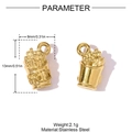 Macro shot of gold stainless steel fries pendant with embossed FRIES lettering and ring - Fries Shape (YH1625)