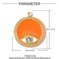 Τεχνικό σχέδιο που δείχνει διαστάσεις 16x19mm για το πορτοκαλί σμάλτο μενταγιόν μάτι - Στυλ Πορτοκαλί Μάτι (YH1617-2)