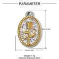 Spécifications de taille pour le pendentif rose ovale en acier inoxydable avec mesures - Fleur de Rose Ovale (YH1691)