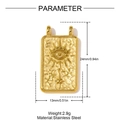 Detailed size specifications for a gold stainless steel eye pendant measuring 24mm x 13mm - Gold Square Evil Eye (YH1729-2)