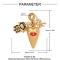Macro detail of golden Hamsa Hand and heart charm with dimensions and material specs - Evil Eye Hamsa Hand Style (YK057)