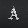 Gothic style stainless steel letter A pendant for DIY jewelry on black background - Letter A