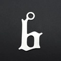 Macro shot of silver stainless steel Gothic letter b pendant for DIY jewelry making - Letter B