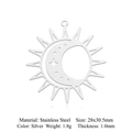 Spécifications du pendentif soleil et lune en acier inoxydable, taille 28x30,5mm - Style Soleil Lune Combiné (LA901-1x5)