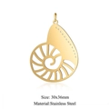 Detailed view of a golden hollow nautilus pendant in stainless steel, size 30x36mm - Nautilus Shape (JA106-2x5) / Gold