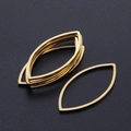 Macro detail of gold marquise metal frames for DIY jewelry making and resin crafts - Marquise Style (T939) / Gold