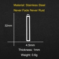 Macro view of minimalist 32mm stainless steel bar pendant with dimensions and features - Minimalist Bar Style (LA046)