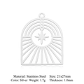 Détail du pendentif arche en acier inoxydable argenté avec motif étoile pour bijoux - Style Arche d'Étoile (LA915-1x5)