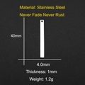 Detailed size parameters of 40mm stainless steel bar pendant for DIY jewelry making - Simple Strip Style (LA048)