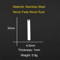 Polished silver stainless steel rectangle pendant for DIY jewelry, measuring 30mm x 4mm - Rectangular Strip Style (LA049)