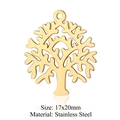 Dettaglio del ciondolo albero della vita 17x20mm in acciaio inossidabile dorato DIY - Stile Albero della Vita Cavo Oro (T650-2)