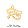 Ciondolo occhio di Horus in acciaio inossidabile lucido con misure di 12x14mm - Stile Occhio di Horus Oro (T919-2)