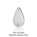 Dettaglio pendente a goccia in acciaio inossidabile 8x14mm con doppi fori - Stile Goccia d'Argento (LA385-1)