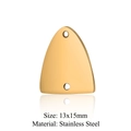 Dettaglio pendente triangolo ad arco dorato 13x15mm in acciaio inox per gioielli DIY - Stile Triangolo d'Oro (LA386-2)