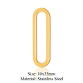 Detailansicht eines goldenen ovalen Edelstahlanhängers mit Maßen 10x33mm - Goldener Ovaler Stil (LA388-2)