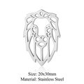 Pendentif tête de lion en acier inoxydable argenté 20x30mm pour la création de bijoux - Tête de Lion en Argent (JN872-1)