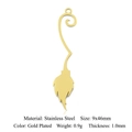 Detailed view of gold plated witch broom pendant with 9x46mm size for DIY jewelry making - Gold Broom (LA728-2)