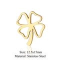 Detail of 12.5x15mm hollow four-leaf clover pendant in gold-plated stainless steel - Gold Hollow Clover Pendant (JN827-2)