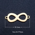 Macro shot of 20.5mm gold infinity link connector for jewelry making with dual loops - Gold Infinity (JA363-2)