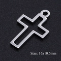 Pendentif croix évidée en acier inoxydable poli argenté pour bijoux DIY, 16x10,5mm - Croix Creuse Argentée (T923-1)