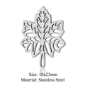 Polished stainless steel maple leaf pendant charm with hollow design measuring 18x23mm - Silver Hollow Maple Leaf (JN888-1)