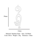 Detailed size specifications for a minimalist silver stainless steel cat pendant charm - Standing Cat Silver (LA930-1)