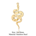 Golden snake-shaped stainless steel pendant with celestial cutouts, size 16x38mm - Star Moon Snake Style (LA406-2x5) / Pack of 5 (Pendant Only) / Gold
