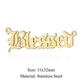 Macro shot of Blessed gothic pendant in gold finish with 11x32mm size specifications - Blessed Gold (JA641-2)