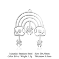 Spin spook schedel regenboog hanger van roestvrij staal voor DIY sieraden maken - Zilveren Spin Schedel Stijl (LA694-1)