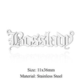 Detail view of a 11x36mm stainless steel Bosslady letter pendant with dual side rings - Bosslady Silver (JA642-1)