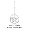 Detail of silver stainless steel star pendant with vertical chain hole measuring 20.5x48mm - Pentagram Ring (LA228)