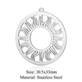 Geometric sunburst hollow pendant in silver stainless steel, size 30.5x33mm accessory - Sunburst (LA230)
