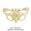 Hollow butterfly pendant in gold finish stainless steel, sized 18x33mm for jewelry DIY - Butterfly Moth Style (LA410-2x5)