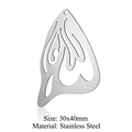 Silver stainless steel butterfly wing pendant 30x40mm hollow jewelry component - Butterfly Wing Style (LA412-1x5)