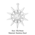 Detailed view of 30x34mm stainless steel sun and moon cutout pendants for jewelry making - Sun Moon Star Hollow (LA232)